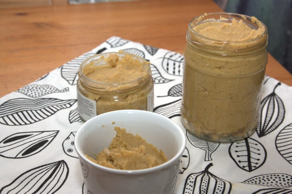 hummus in jars