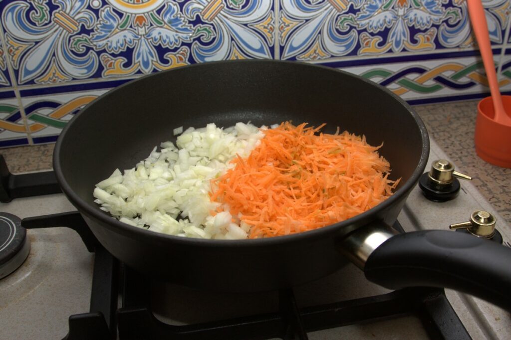 raw carrots and onions